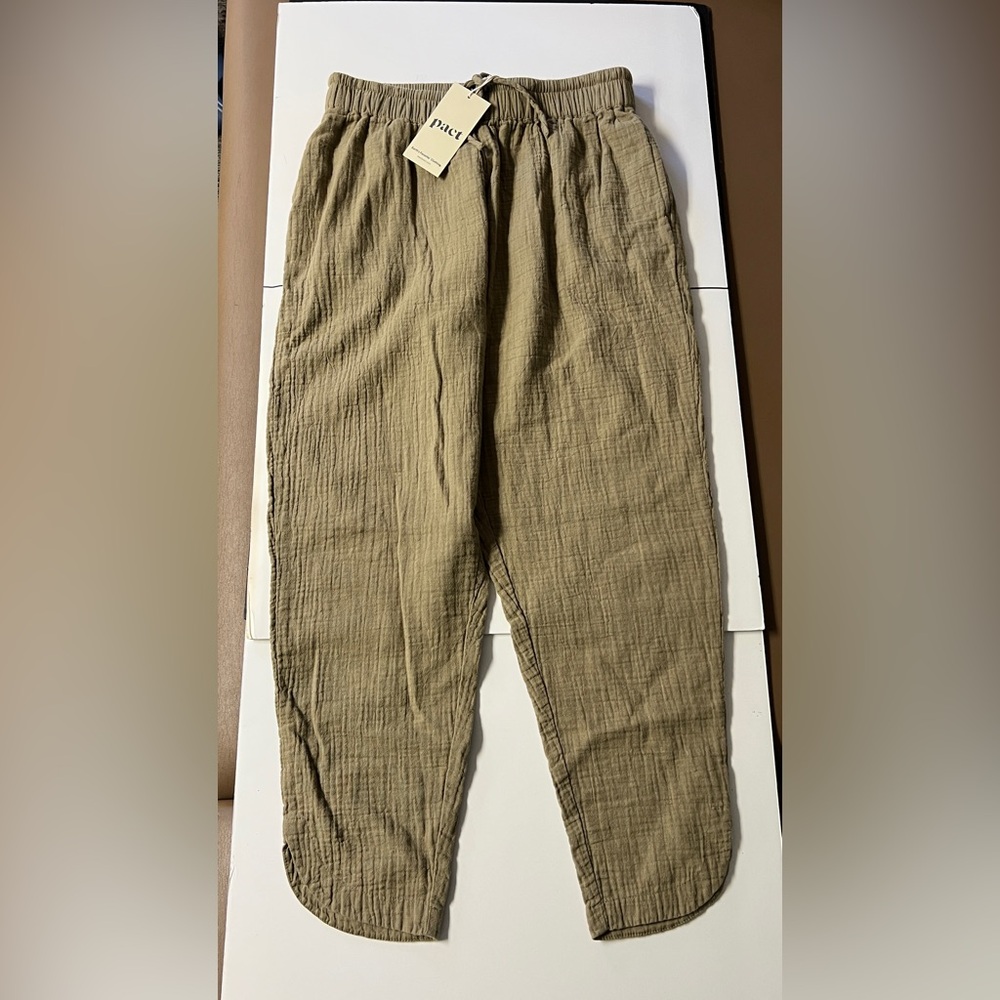 Pact Women's Organic Cotton Coastal Double Gauze Tapered Pull-On Pants